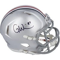 Casque Riddell Speed ​​Mini autographié par Garrett Wilson Ohio State Buckeyes