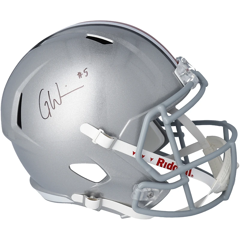 Garrett Wilson Ohio State Buckeyes Autographed Riddell Speed Replica Helmet