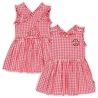 Robe à carreaux Alora sans manches pour fille Scarlet Ohio State Buckeyes