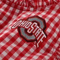 Robe à carreaux Alora sans manches pour fille Scarlet Ohio State Buckeyes