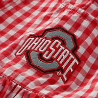 Girl's Infant Garb Scarlet Ohio State Buckeyes Cara Gingham Ruffled Bodysuit