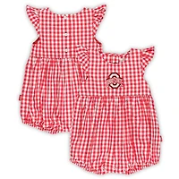 Body à volants carreaux vichy Cara pour fille, Scarlet Ohio State Buckeyes