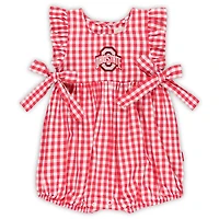 Girls Infant Garb Scarlet Ohio State Buckeyes Constance Gingham Romper