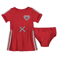 Ensemble robe et bloomer Colosseum Scarlet Ohio State Buckeyes pour nouveau-né nourrisson fille