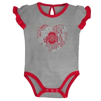 Filles nouveau-né et bébé écarlate/gris chiné Ohio State Buckeyes ensemble de body deux pièces Too Much Love