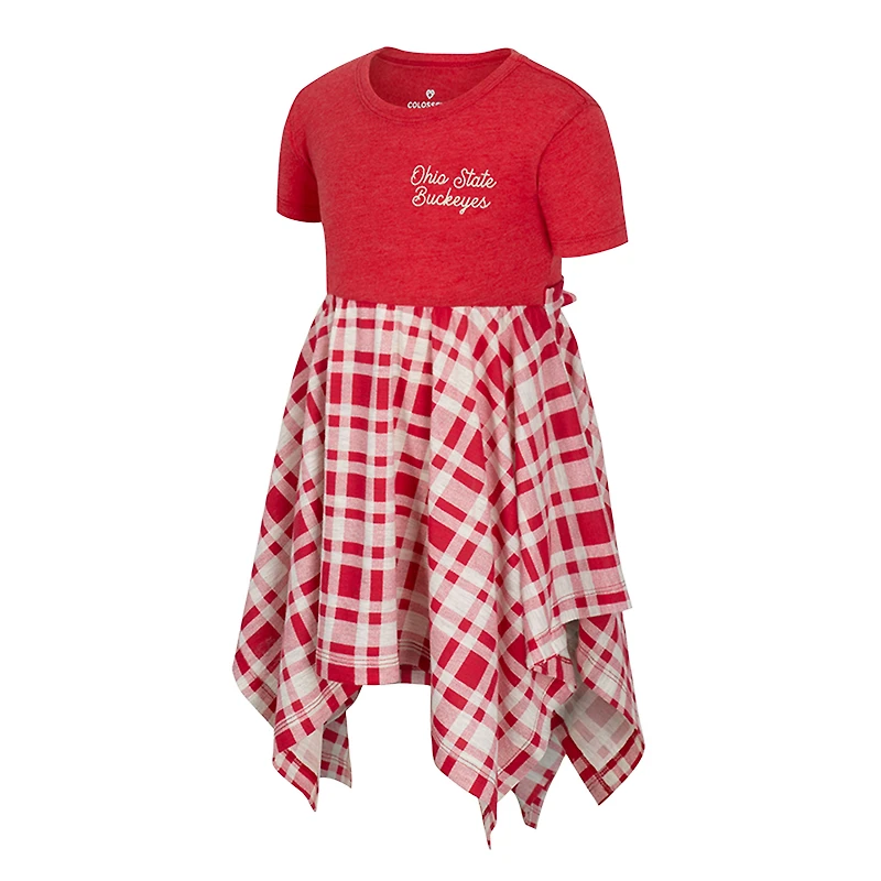 Girls Toddler Colosseum Scarlet Ohio State Buckeyes Marceline Plaid Dress