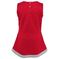 Girls Toddler Scarlet/Gray Ohio State Buckeyes Two-Piece Cheer Captain Jumper Dress & Bloomers Set