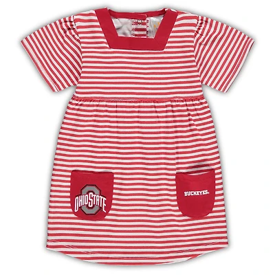 Robe rayée Scarlet Ohio State Buckeyes pour fille avec poches