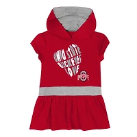 Robe à capuche en molleton français Team Love Scarlet Ohio State Buckeyes pour fille