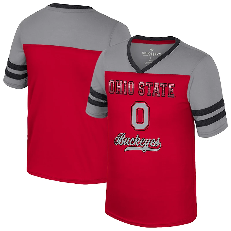 Girls Youth Colosseum Scarlet Ohio State Buckeyes Princess Bubblegum Bling T-Shirt