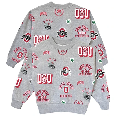 Girls Youth Gameday Couture  Gray Ohio State Buckeyes Always On Repeat Pullover Sweatshirt