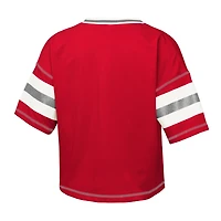 Girls Youth Outerstuff Scarlet Ohio State Buckeyes Gridiron Jersey V-Neck T-Shirt