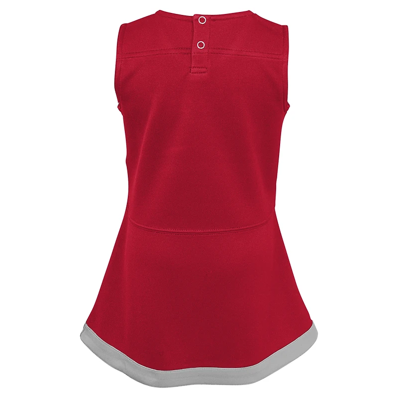 Robe pull capitaine des pom-pom girls Scarlet Ohio State Buckeyes pour jeunes filles