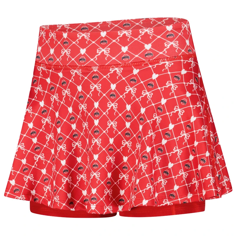 Jupe-short ZooZatz Scarlet Ohio State Buckeyes pour filles avec imprimé intégral et logo de l'équipe
