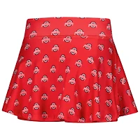 Girls Youth ZooZatz Scarlet Ohio State Buckeyes All-Over Print Tennis Skort