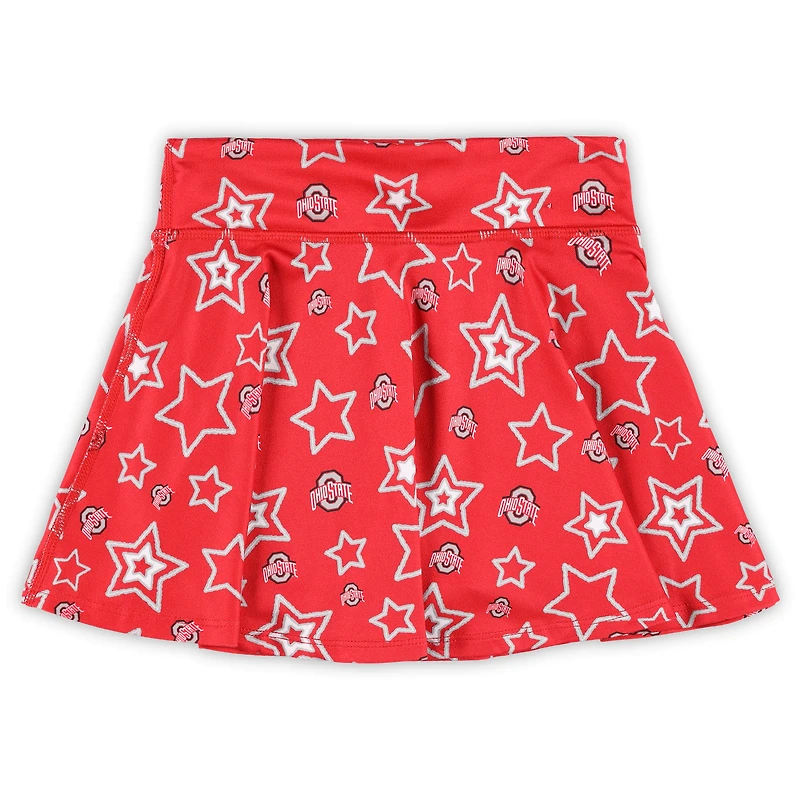 Jupe-short fluide pour jeunes filles ZooZatz Scarlet Ohio State Buckeyes Star