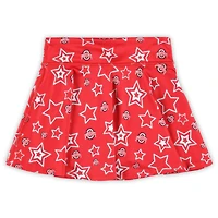 Jupe-short fluide pour jeunes filles ZooZatz Scarlet Ohio State Buckeyes Star
