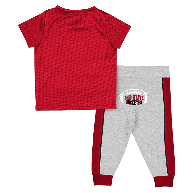 Ensemble maillot et pantalon Ka-Boot-It des Ohio State Buckeyes Colosseum Scarlet/Heather Grey pour bébé