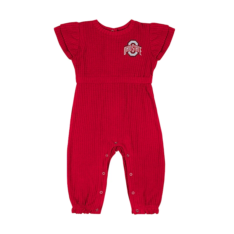 Barboteuse en tricot gaufré Beautopia pour bébé Colosseum Scarlet Ohio State Buckeyes
