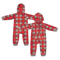 Pull à capuche manches longues et fermeture éclair carreaux pour bébé Colosseum Scarlet Ohio State Buckeyes