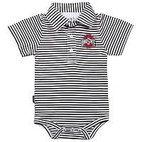 Infant Garb Noir/Blanc Ohio State Buckeyes Carson Body rayé à manches courtes