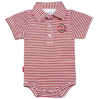 Infant Garb Scarlet/White Ohio State Buckeyes Carson Striped Short Sleeve Bodysuit