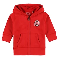 Vêtements pour bébé, sweat à capuche zippé écarlate Ohio State Buckeyes