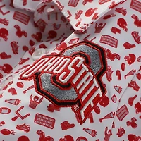 Body polo blanc à imprimé intégral Ohio State Buckeyes pour bébé