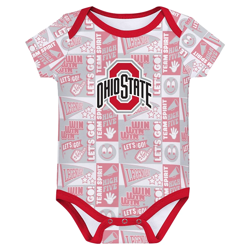 Infant Ohio State Buckeyes Sunday Comics 3-Pack Bodysuit Set