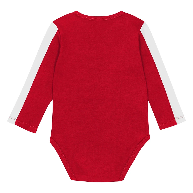 Infant Outerstuff Scarlet/White Ohio State Buckeyes Double Down Bodysuit and Pants 3-Piece Set