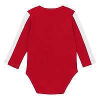 Infant Outerstuff Scarlet/White Ohio State Buckeyes Double Down Bodysuit and Pants 3-Piece Set