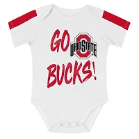 Infant Outerstuff Scarlet/White Ohio State Buckeyes Double Down Bodysuit and Pants 3-Piece Set