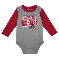 Ensemble body et pantalon à manches longues pour bébé, motif Ohio State Buckeyes écarlate