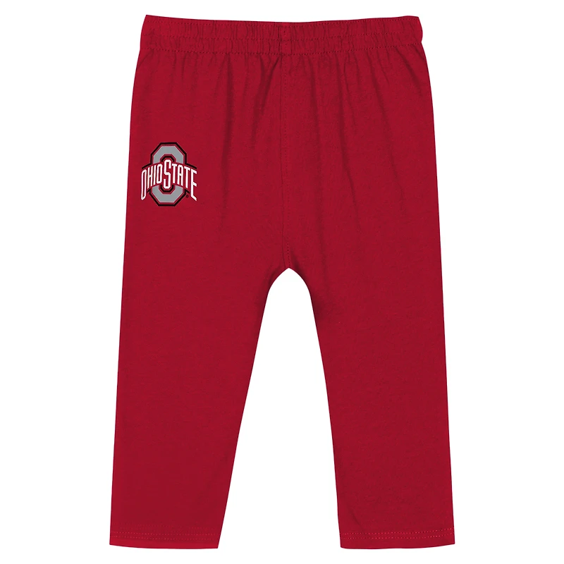 Infant Scarlet Ohio State Buckeyes Double Up Long Sleeve Bodysuit & Pant Set