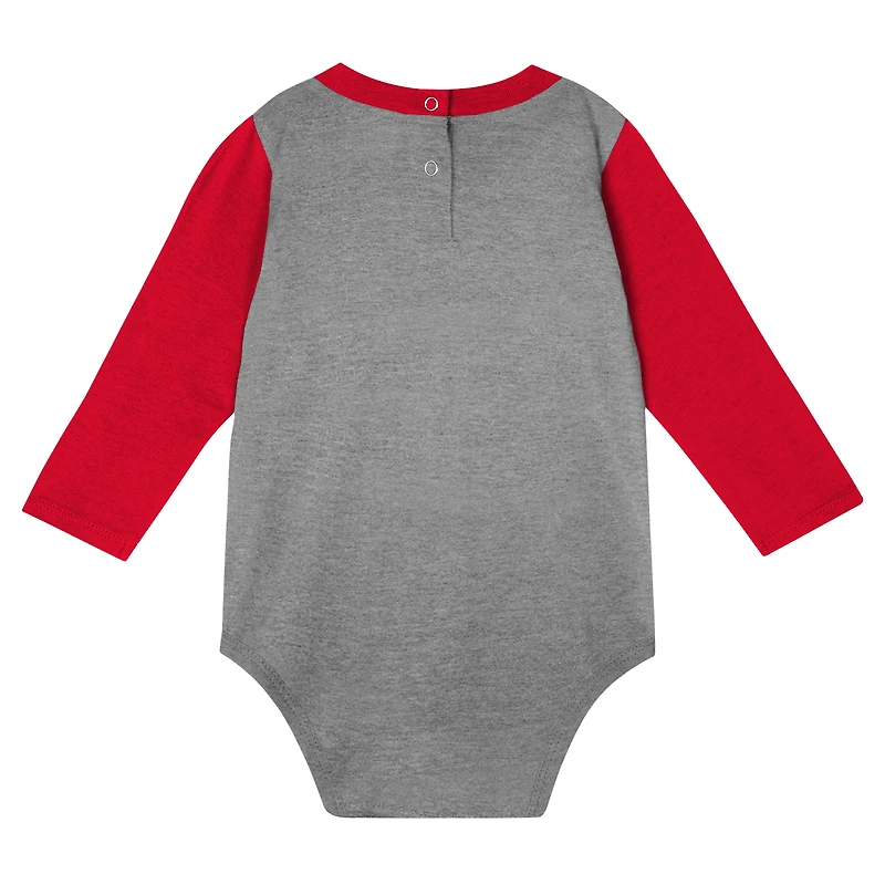 Infant Scarlet Ohio State Buckeyes Double Up Long Sleeve Bodysuit & Pant Set