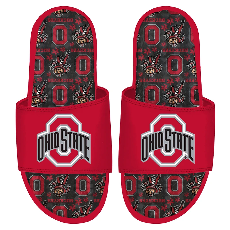 ISlide Ohio State Buckeyes Sandales à glissière en gel motif d'équipe
