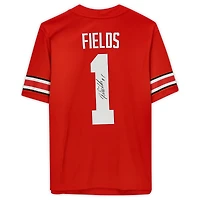 Maillot de match Nike autographié par Justin Fields Scarlet Ohio State Buckeyes
