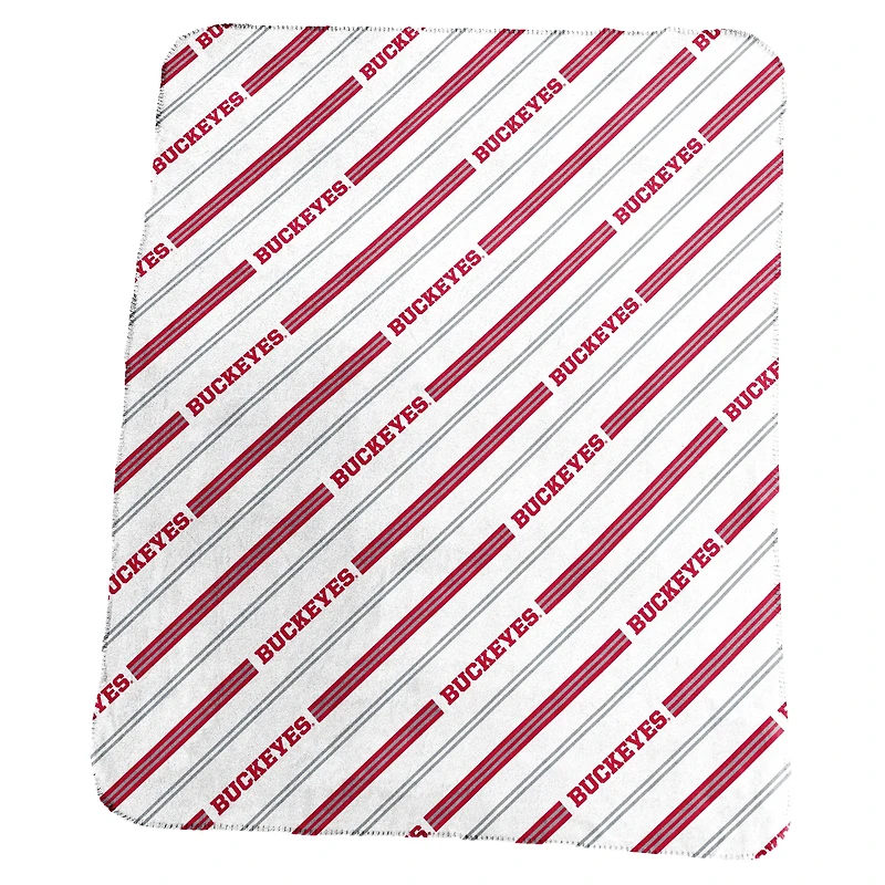 Logo Brands Ohio State Buckeyes 50" x 60" Classic Vertical Stripe Fleece Throw Blanket