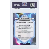 Marvin Harrison Jr. Ohio State Buckeyes Autographed 2023 Bowman Best U Red Refractor #BOA-MH #8/10 PSA Authenticated 10 Card