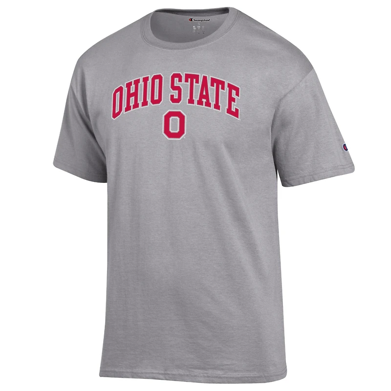 T-shirt à logo Arch Over Champion Heather Grey des Ohio State Buckeyes pour homme