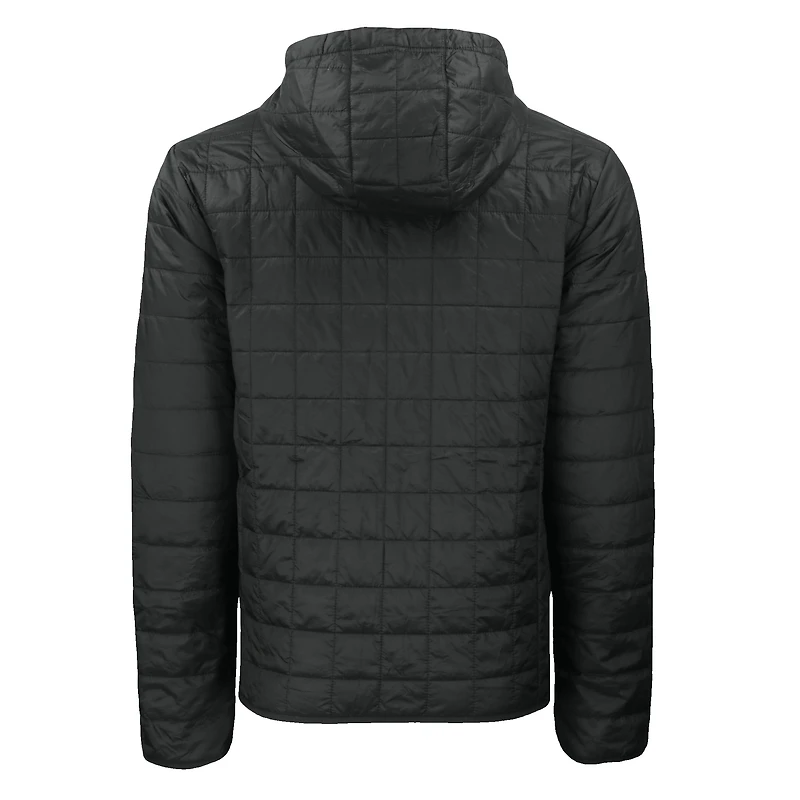 Veste à capuche zippée intégrale Cutter & Buck noire Ohio State Buckeyes Rainier Eco PrimaLoft pour homme