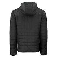 Veste à capuche zippée intégrale Cutter & Buck noire Ohio State Buckeyes Rainier Eco PrimaLoft pour homme