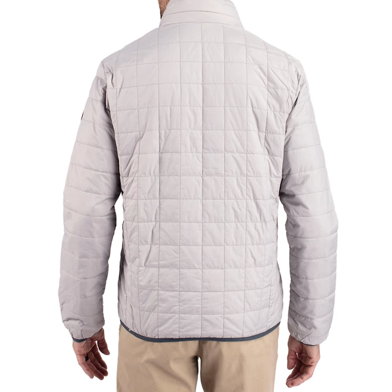 Men's Cutter & Buck Gray Ohio State Buckeyes Rainier Eco Insulated PrimaLoft Full-Zip Puffer Jacket