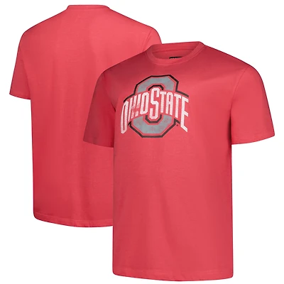 Men's Fanatics  Scarlet Ohio State Buckeyes Big & Tall Distressed Vintage Logo T-Shirt