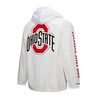 Men's Mitchell & Ness  White Ohio State Buckeyes Coaches Full-Snap Hoodie Jacket