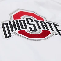 Men's Mitchell & Ness  White Ohio State Buckeyes Coaches Full-Snap Hoodie Jacket