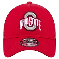 Men's New Era  Scarlet Ohio State Buckeyes 9FORTY A-Frame Trucker Adjustable Hat