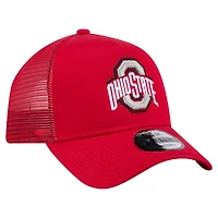 Men's New Era  Scarlet Ohio State Buckeyes 9FORTY A-Frame Trucker Adjustable Hat