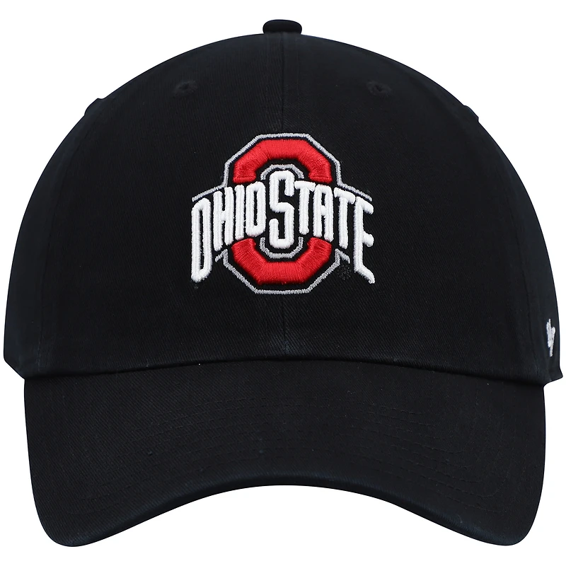 Men's '47 Black Ohio State Buckeyes Clean Up Adjustable Hat