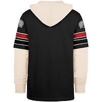 Men's '47  Black Ohio State Buckeyes Split Zone Cornerback Lacer Pullover Hoodie